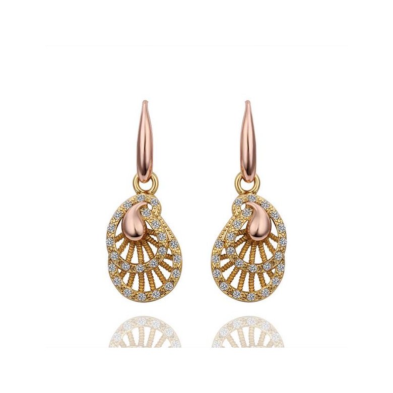Wholesale Romantic 24K Gold Plated Rhinestone Dangle Earring unique wheel-shaped earring jewelry TGGPDE118