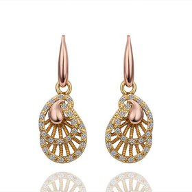 Wholesale Romantic 24K Gold Plated Rhinestone Dangle Earring unique wheel-shaped earring jewelry TGGPDE118
