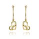 Wholesale Trendy elegant 24K Gold Heart Rhinestone Dangle Earring Dazzling Women Wedding Graceful Accessories Fashion Earrings  TGGPDE132