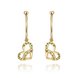 Wholesale Trendy elegant 24K Gold Heart Rhinestone Dangle Earring Dazzling Women Wedding Graceful Accessories Fashion Earrings  TGGPDE132