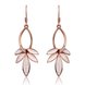 Wholesale Classic Rose Gold Leaf Czech Rhinestone Dangle Earring Delicate Micro Inlaid Cubic Zircon Earrings Bride Wedding Jewelry TGGPDE012