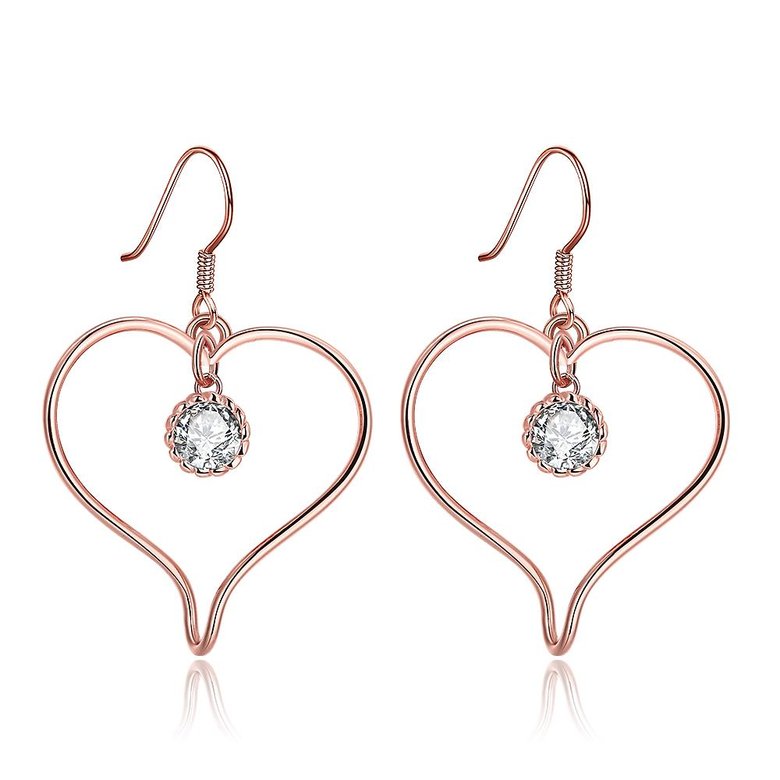 Wholesale Hot selling women Drop Earrings Hollow Out heart shape zircon Lovely Jewelry for Girls High Quality Accessories TGGPDE186