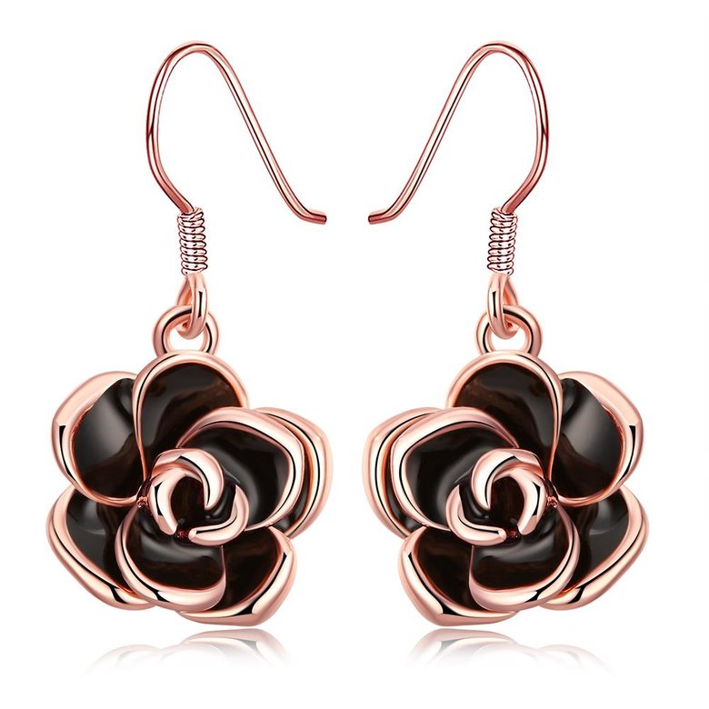 Wholesale Romantic Rose Flower black Earrings for Women Charming Wedding  Earring Female Jewelry fine Gifts TGGPDE191