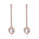 Wholesale New Fashion rose gold heart shape white zircon Long Earrings romantic Cute Dangle Earrings Women Wedding fine Jewelry TGGPDE023