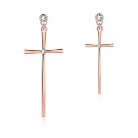 Wholesale Cross Earrings for Women rose Gold Color high quality zircon Earrings hot selling Religious Jewelry TGGPDE028