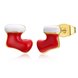 Wholesale Fashion Gold Christmas Stock Stud Earring Cute Red Enamel Earrings For Women Christmas present Jewelry  TGGPE393