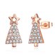 Wholesale Popular cute Rose Gold Christmas Tree Stud Earring Crystal Earrings For Women Fine Jewelry Earrings Present TGGPE294