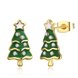 Wholesale Popular cute Gold green Christmas Tree Stud Earring Crystal star Earrings For Women Fine Jewelry Earrings Present TGGPE300