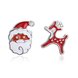 Wholesale Classic Platinum Christmas Santa Claus Deer Stud Earring TGGPE314