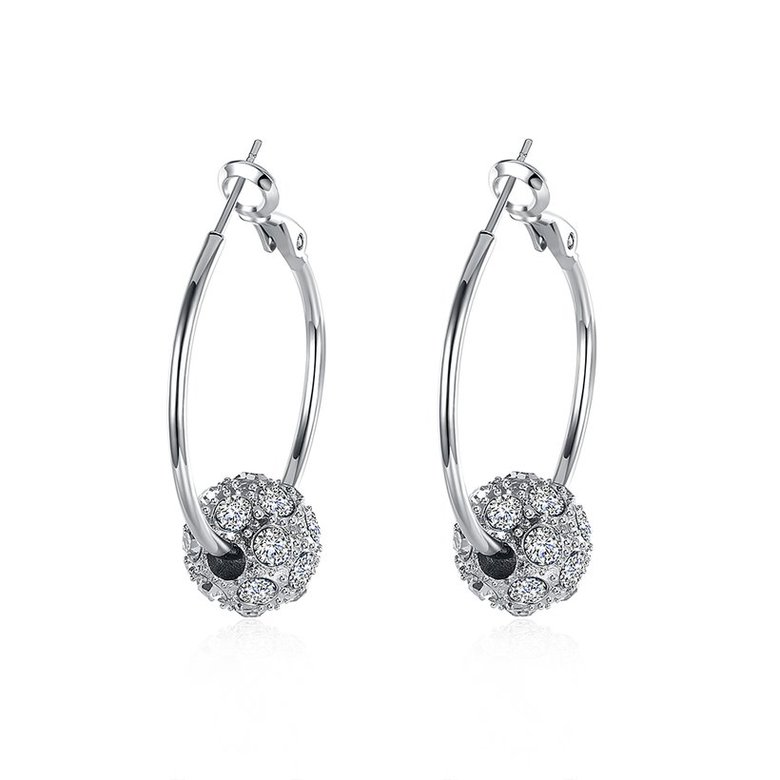 Wholesale Platinum Round Rhinestone Stud Drop Earrings For Women Making Wedding Fashion Jewelry Gift TGGPE117