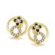 Wholesale Special cute Black enamel Stud Earrings for Women flower Cubic Zirconia 24K Gold Ear Studs Party Jewelry Girls Gifts TGGPE173