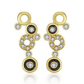 Wholesale New Crystal Drop Earrings Luxury Shining Gold Color Round Rhinestone Dangle Earring for Women Wedding Party Jewelry TGGPE176