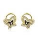 Wholesale Special cute Black enamel Stud Earrings for Women butterfly shape Cubic Zirconia 24K Gold Ear Studs Party Jewelry Girls Gifts TGGPE179