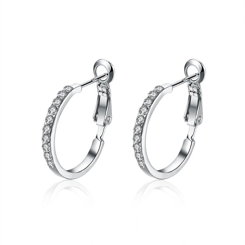 Wholesale Classic Platinum Round Rhinestone Stud Earring for women Delicate Fine Jewelry wholesale TGGPE196