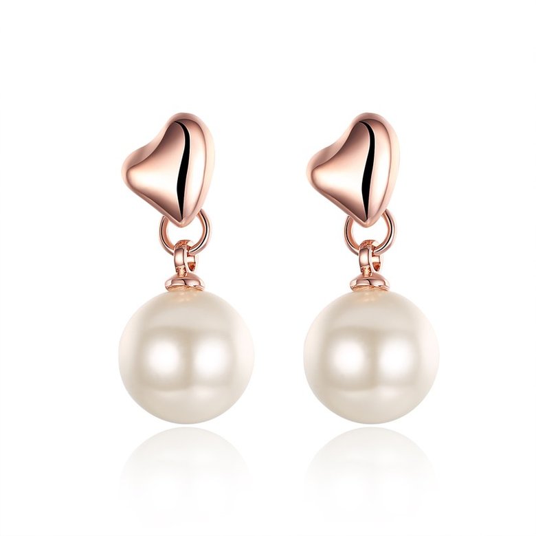 Wholesale Fashion earrings Popular rose gold heart earrings female temperament sweet pearl earrings for women jewelry TGGPE247