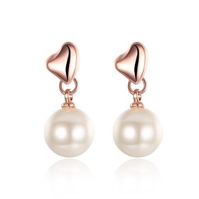 Wholesale Fashion earrings Popular rose gold heart earrings female temperament sweet pearl earrings for women jewelry TGGPE247