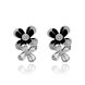 Wholesale Romantic Platinum Plated Rhinestone Stud Earring Lucky four-leaf Clovers Stud Earrings Wedding Jewelry TGGPE378