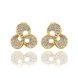 Wholesale Classic 24K Gold Geometric Rhinestone Stud Earrin Leaf Clover Earrings For women wedding jewelry TGGPE039