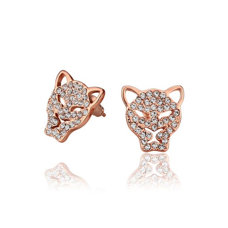 Wholesale Fashion Punk Rock tiger Head Women Earrings Exaggerated Personality Animal Gold Stud Earrings Charm Statement TGGPE051