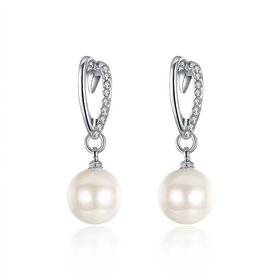 Wholesale Classic Trendy Platinum Ball Pearl Stud Earring for Women Jewelry  Zirconia Drop Earrings  Accessories Girl Gifts TGGPE060