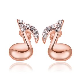 Wholesale Fashion rose gold Needle Swan Earrings simple crystal Rhinestone Charming Temperament Gifts for Women Jewelry TGGPE062