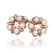 Wholesale Fashion wholesale jewelry from China Needle Delicate Pearl Flower Stud Earrings for Women rose Gold Plated Earrings TGGPE068