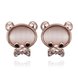 Wholesale Classic Rose Gold cobblestone Stud Earring Crystal Bear Love Stud Earrings for Woman Holiday Party Daily Exquisite Earring TGGPE075