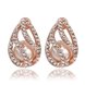 Wholesale New fashion water drop Openwork Pearl Earrings Vintage party Jewelry rose gold zircon Earring For Women gift  TGGPE093