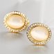 Wholesale Trendy 24K Gold Opal Oval Stone Stud Earring For Women Jewelry fine Gift TGGPE095
