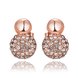Wholesale Trendy Elegant Gold Color AAA Cubic Zirconia Stone Stud Earring For Women Classic Round Crystal Earrings Female Wedding Jewelry TGGPE135