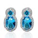 Wholesale Gorgeous AAA Sky Blue Cubic Zirconia round Dangle Earrings for Party Noble Wedding Women Earrings Classic Jewelry TGGPE206