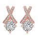 Wholesale Romantic Rose Gold Geometric CZ Stud Earring New Arrival Cross Over Earrings Girl Fashion Jewelry Womens Accessories TGGPE256