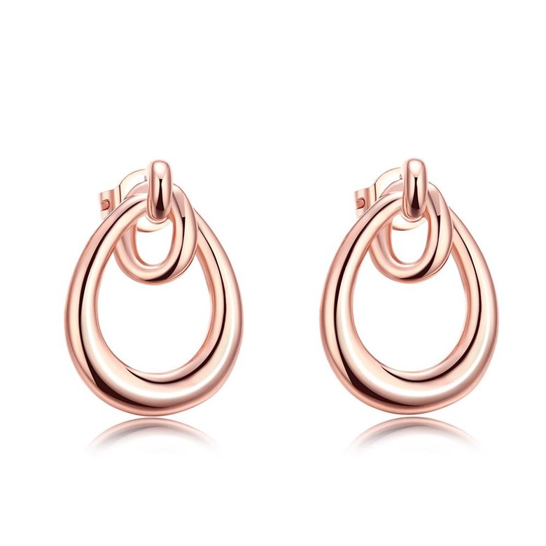 Wholesale Classic Rose Gold Water Drop Stud Earring Hight Quality Double Stud Earrings For Women Gift Jewelry TGGPE257