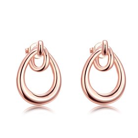 Wholesale Classic Rose Gold Water Drop Stud Earring Hight Quality Double Stud Earrings For Women Gift Jewelry TGGPE257