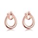Wholesale Classic Rose Gold Water Drop Stud Earring Hight Quality Double Stud Earrings For Women Gift Jewelry TGGPE257