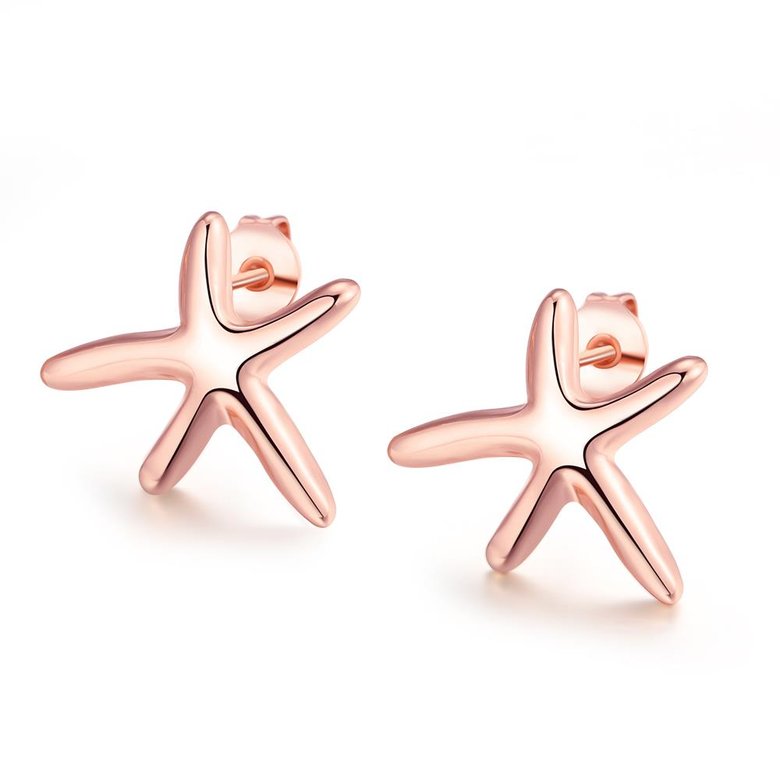 Wholesale Classic Rose Gold Stud Earring New Fashion Seastar stud Earring hot sell jewelry from China TGGPE265