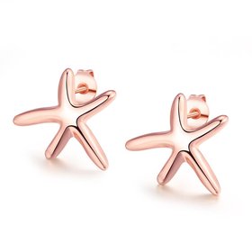 Wholesale Classic Rose Gold Stud Earring New Fashion Seastar stud Earring hot sell jewelry from China TGGPE265