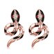 Wholesale Charms Stud Earrings for Women Rose Gold Black Snake Women Earrings Female Party Fashion Jewelry TGGPE278