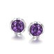 Wholesale China jewelry wholesale colourful Crystal Round Earrings purple Zircon Stone Stud Earrings For Women wedding Jewelry TGGPE340