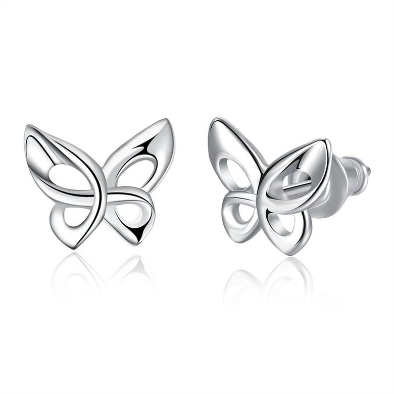 Wholesale fashion jewelry China Sweet Insect Butterfly Screw Platinum Stud Earrings For Women Children Mini Minimalist Jewelry TGGPE369