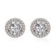 Wholesale Luxury Full Crystal Round Earrings Gold plated Color White Zircon Stone Wedding Stud Earrings For Women Men Jewelry TGGPE386
