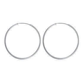 Wholesale Classic Trendy Silver plated Circle Hoop Earrings Round Stylish Earrings for women Engagement Christmas Gift TGHE003