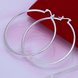 Wholesale Classic Trendy Silver plated Circle Hoop Earrings Round Stylish Earrings for women Engagement Christmas Gift TGHE004