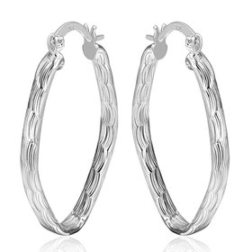 Wholesale Trendy Silver plated Geometric fish pattern Hoop Earring For Woman Fashion Party Engagement pub Party Jewelry TGHE019