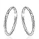 Wholesale Trendy Silver Round twist shape Hoop Earring For Women Lady Best Gift Fashion Charm Engagement Wedding Jewelry TGHE029
