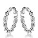 Wholesale Trendy Silver Round twist shape Hoop Earring For Women Lady Best Gift Fashion Charm Engagement Wedding Jewelry TGHE030