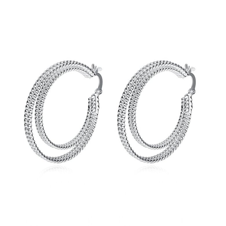 Wholesale Trendy Hot Sale Silver plated Simple U Shaped Hoop Earrings For Women Fashion Jewelry Wedding Accessories  TGHE035