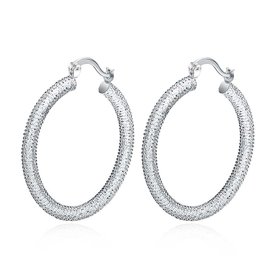 Wholesale Trendy Hot Sale Silver plated Simple round Hoop Earrings For Women Fashion Jewelry Wedding Accessories  TGHE045