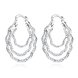 Wholesale Classic Silver plated Round Hoop Earring for Women whirl wave fashion jewelry wholesale Ear Accessories TGHE046