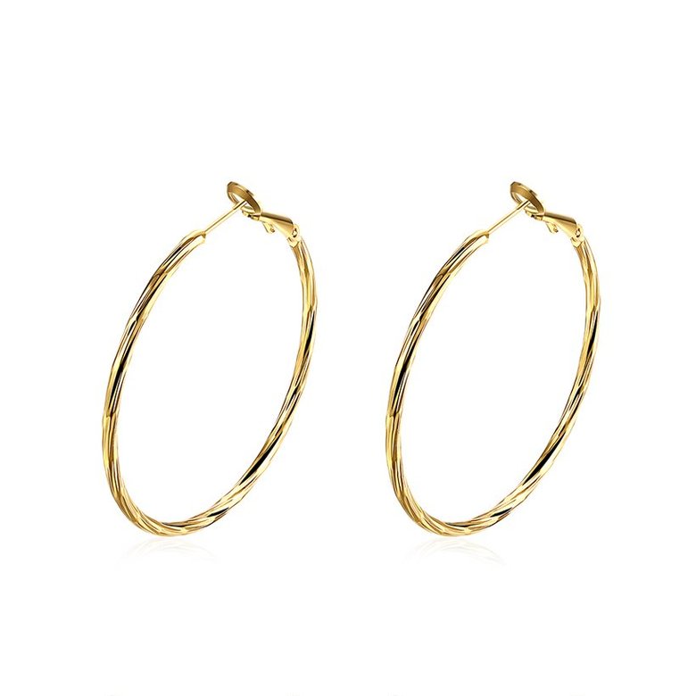 Wholesale New arrival 24K Gold Color Earrings For Women simple Trendy Round Statement Earrings Fashion Party Jewelry Gift TGHE051